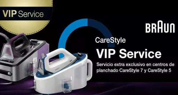 Consigue  3 años de servicio VIP por la compra de tu centro de planchado BRAUN Carestyle de la serie 5 o 7