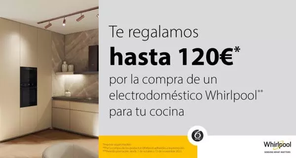 Consigue hasta 120 euros de reembolso por la compra de un electrodoméstico Whirlpool para tu cocina