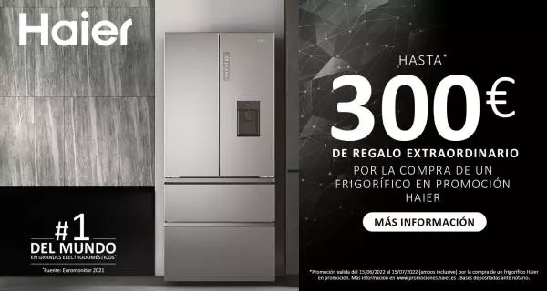 Consigue  hasta 300 euros de reembolso por la compra de tu frigorífico Haier