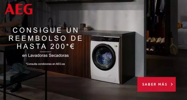 Consigue hasta 200 euros de reembolso por la compra de tu lavasecadora AEG