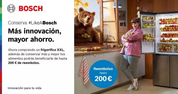 Consigue 200€ de reembolso por la compra de tu frigorífico XXL de Bosch