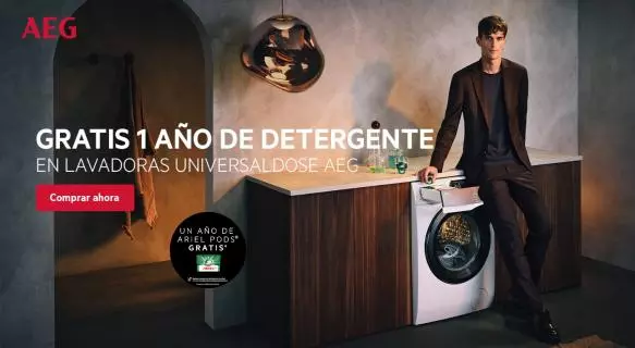 Consigue 1 año de detergente Ariel Pods gratis por la compra de tu lavadora AEG