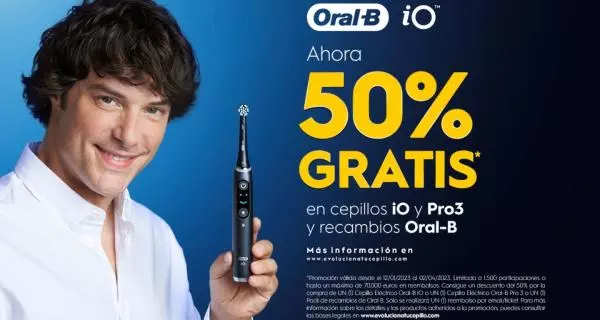 Consigue un reembolso de hasta el 50% por la compra de tu  Cepillo Eléctrico Oral B