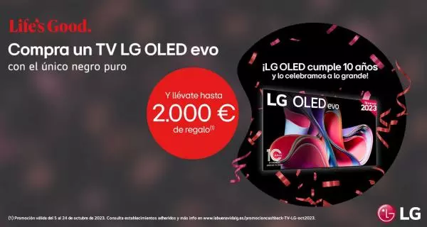Consigue hasta 2.000€ de reembolso por la compra de tu nueva TV LG OLED