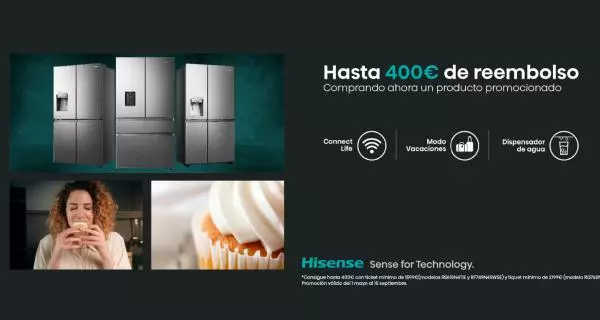 Consigue un reembolso de hasta 400€ por la compra de tu frigorífico Hisense