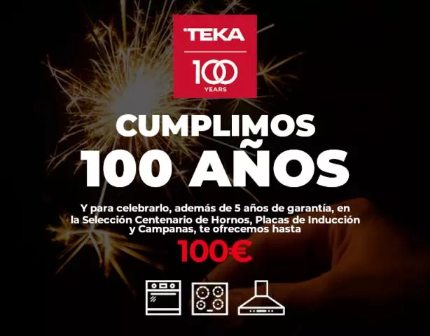 Teka cumple 100 años y lo celebramos con cashback de 100€