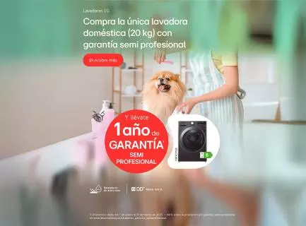 1 Año de garantía semi profesional con la compra de una lavadora de 20kg