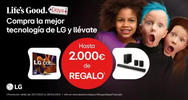 Con la compra de tecnología LG, te regalamos hasta 2.000€