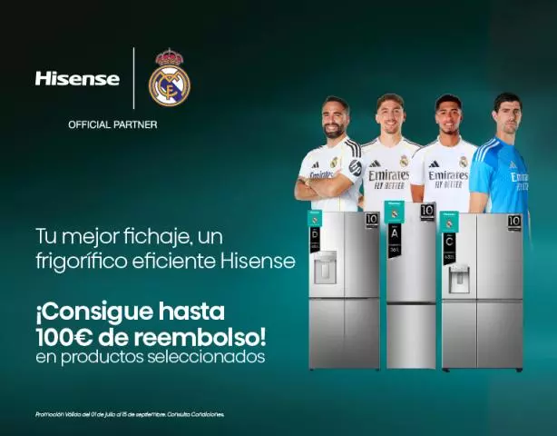 Hisense te devuelve100€ por tu compra eficiente