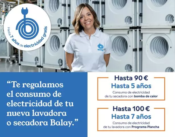 Consigue electricidad gratis con tu compra Balay de lavadora o secadora en Tien21