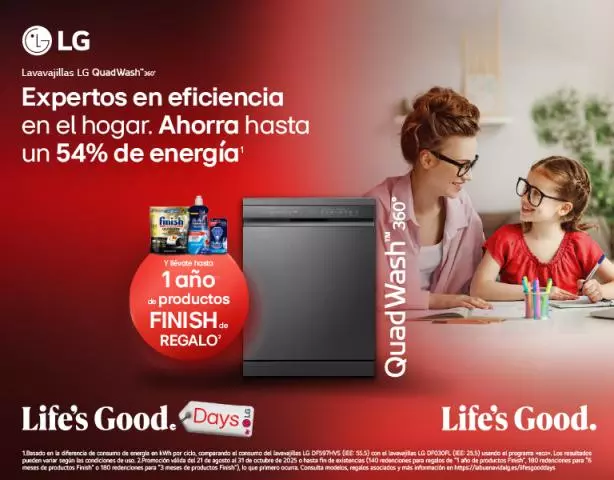 Hasta 1 año de Finish gratis con la compra de un lavavajillas