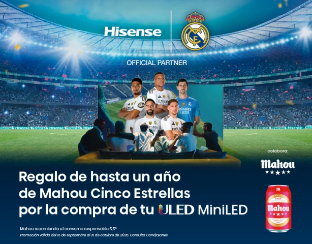 Hasta un año de regalo de Mahou Cinco Estrellas por la compra de tu ULED Mini LED