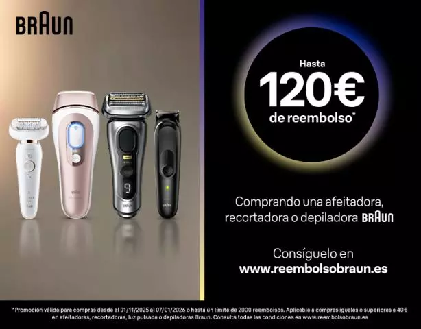 Reembolso de hasta 120€ en productos Braun estas navidades