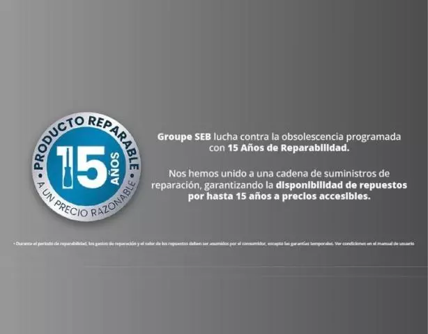 Rowenta garantiza reparabilidad de las piezas durante 15 Años