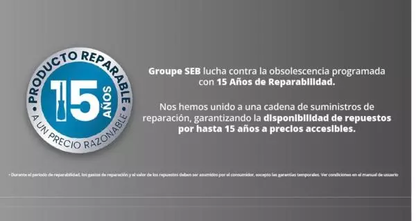 Rowenta garantiza reparabilidad de las piezas durante 15 Años