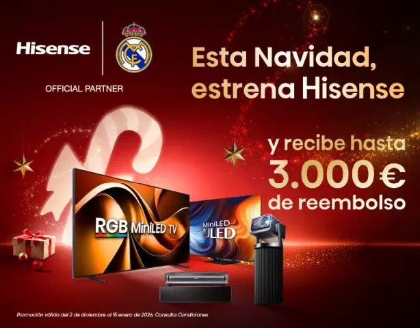 Consigue hasta 3.000 € de reembolso al comprar tu TV Hisense