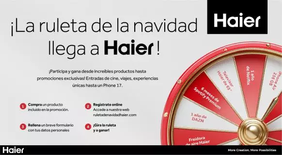 Con tu aire acondicionado Haier, premio seguro en la Ruleta de Navidad
