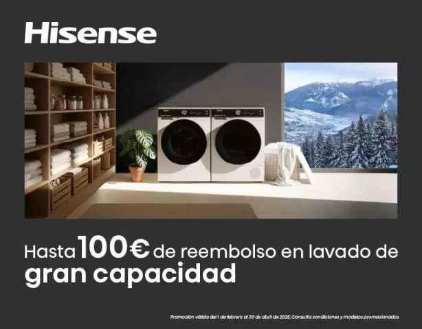Hisense te devuelve hasta 100 € en productos de lavado