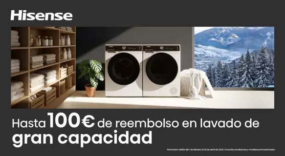 Hisense te devuelve hasta 100 € en productos de lavado