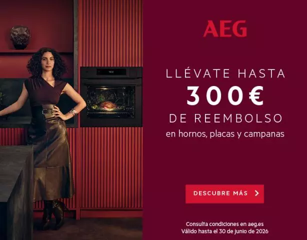 Ahorra hasta 300€ con el Cashback de AEG en electrodomésticos de cocción