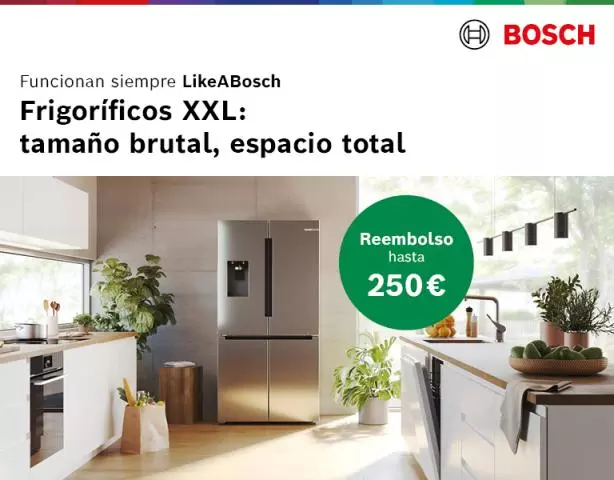 Reembolso de hasta 250€ con la gama Frío XXL de Bosch