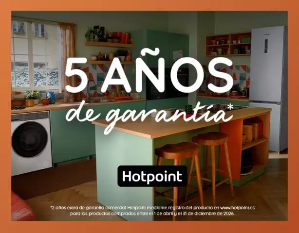Hotpoint te regala 2 años de garantía comercial adicional