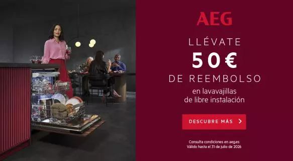 Consigue 50€ de reembolso por la compra de un lavavajillas AEG