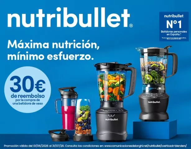 Llévate 30€ de regalo por tu nueva Nutribullet