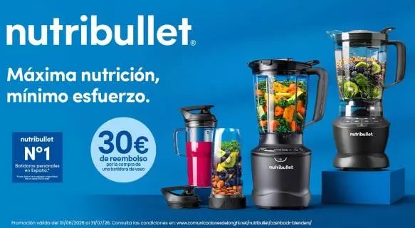 Llévate 30€ de regalo por tu nueva Nutribullet