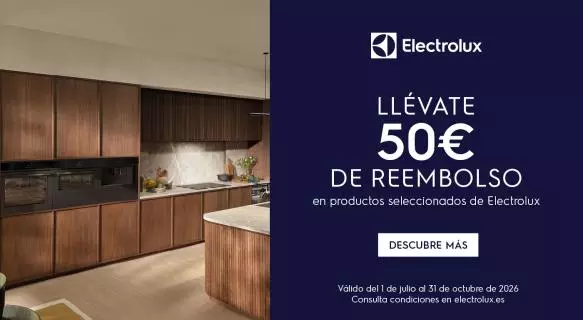 Electrolux te regala 50€ por la compra de electrodomésticos seleccionados