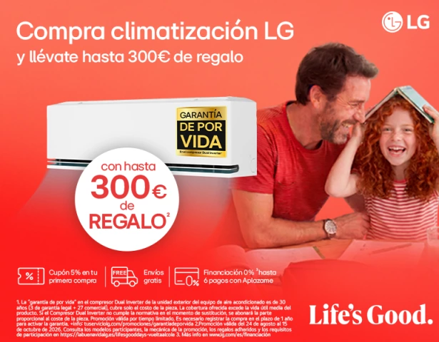 Disfruta de la Vuelta al Cole con Tien21 y consigue hasta 300€ por tu aire acondicionado LG