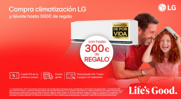 Disfruta de la Vuelta al Cole con Tien21 y consigue hasta 300€ por tu aire acondicionado LG