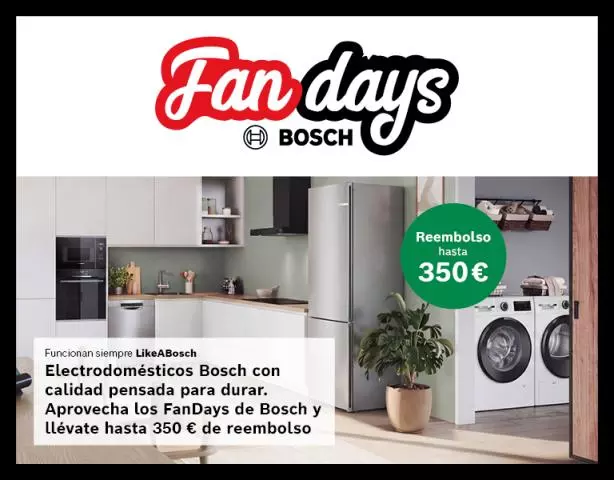¡Celebra los Fan Days de Bosch en Tien21 con reembolsos de hasta 350€!