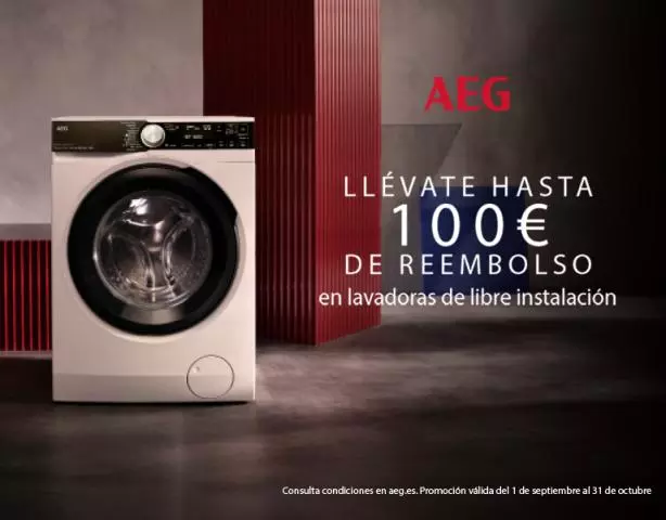 Lavadoras AEG de libre instalación con hasta 100€ de reembolso directo
