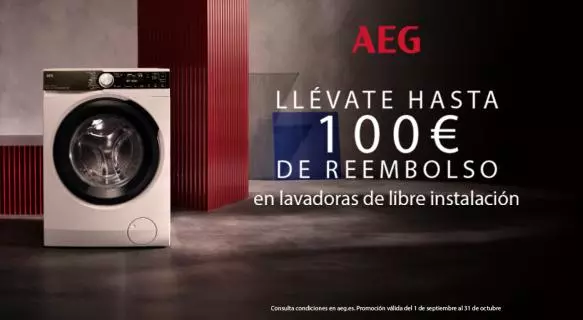 Lavadoras AEG de libre instalación con hasta 100€ de reembolso directo