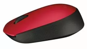 Logitech M171 RF Wireless+USB Óptico 1000DPI Ambidextro Negro, Rojo 
