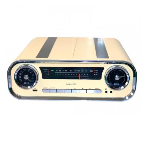 Tocadiscos Lauson 01tt15 beige vintage crema 3 velocidades bluetooth usb mp3 sistema de audio 10 diseño coche con 2 altavoces integrado w vinilo radio 33 45 78