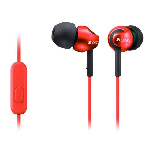 Auricular Sony Mdrex110apr.ce7 color rojo 9mm 100 db mdrex110ap ear cable mdrex110 mdrex110apr inear y control de incorporado 103 para