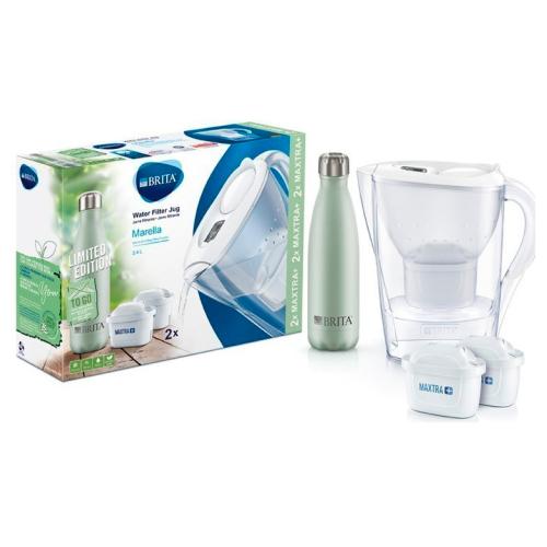 Brita Marella + 2 Filtros + Botella inox