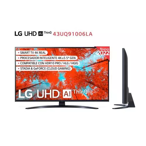 TV LED - LG 43UR91006LA, 43 pulgadas, UHD 4K, Procesador α5 4K