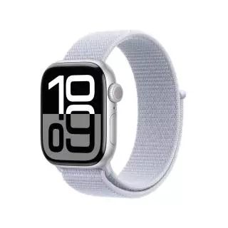 Apple Watch Series 10 (GPS + Cellular) - Caja de aluminio plata 42 mm - Correa Loop deportiva azul nube