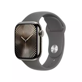 Apple Watch Series 10 (GPS + Cellular) - Caja titanio natural 42 mm - Correa deportiva gris piedra - Talla M/L