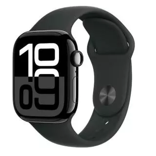 Apple Watch Series 10 (GPS + Cellular) - Caja de aluminio azabache 42 mm - Correa deportiva negra - Talla S/M
