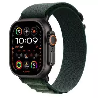 Apple Watch Ultra 2 GPS + Cellular 49mm Titanio Negro con correa Loop Alpine Verde oscuro Mediana