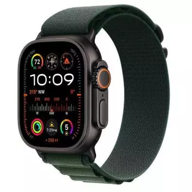 Apple Watch Ultra 2 GPS + Cellular 49mm Titanio Negro con correa Loop Alpine Verde oscuro Mediana