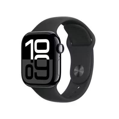 Apple Watch Series 10 (GPS + Cellular) - Caja de aluminio azabache 42 mm - Correa deportiva negra - Talla M/L