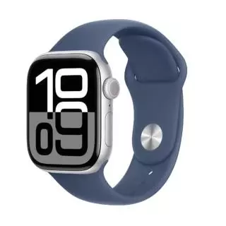 Apple MWWA3QL/A SERIES 10 (GPS) - CAJA DE ALUMINIO PLATA DE 42 MM - CORREA DEPORTIVA AZUL DENIM - TALLA S/M
