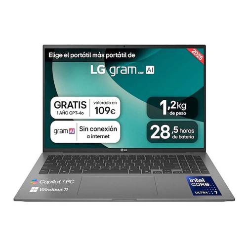 LG GRAM AI 16Z90TL-G.AU85BN/ INTEL CORE ULTRA 7/ 32 - 512GB SSD/ 16''/ WINDOWS 11 HOME