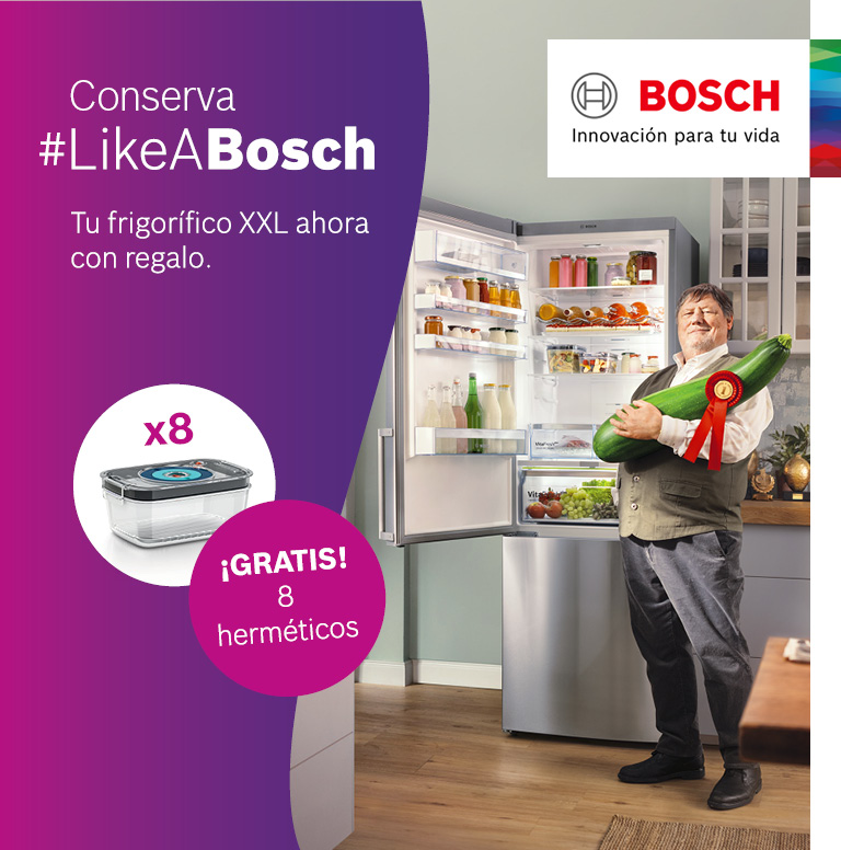 Consigue unos recipientes herméticos por la compra de tu frigorífico Combi Bosch