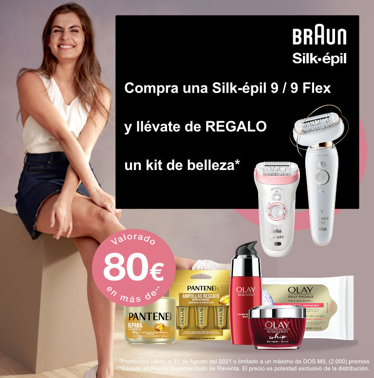 Consigue un Pack de Belleza de regalo por la compra de tu Depiladora Silk-épil 9 Braun